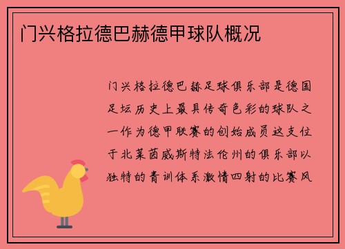 门兴格拉德巴赫德甲球队概况